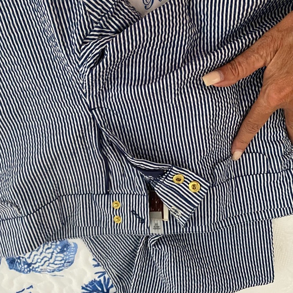 Anne Klein Navy and White Striped pant - Picture 10 of 13